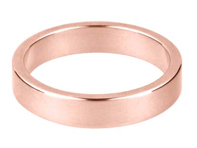 9ct Red Gold Flat Wedding Ring     3.0mm, Size N, 2.3g Medium Weight, Hallmarked, Wall Thickness 1.12mm, 100 Recycled Gold