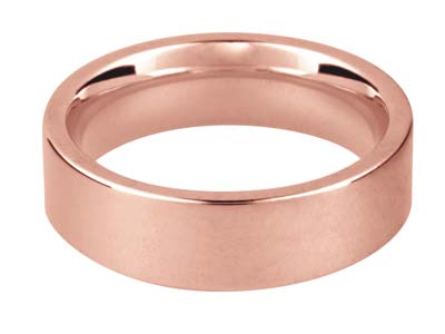 9ct Red Gold Easy Fit Wedding Ring 5.0mm, Size T, 6.0g Medium Weight, Hallmarked, Wall Thickness 1.75mm, 100 Recycled Gold