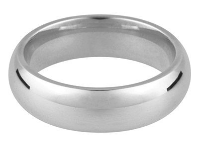 Platinum Court Wedding Ring 2.0mm, Size M, 3.3g Medium Weight,        Hallmarked, Wall Thickness 1.47mm - Standard Image - 1