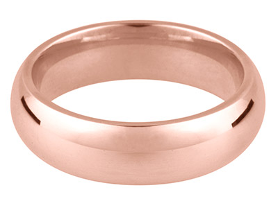 9ct Red Gold Court Wedding Ring    5.0mm, Size U, 6.0g Medium Weight, Hallmarked, Wall Thickness 1.92mm, 100% Recycled Gold - Standard Image - 1