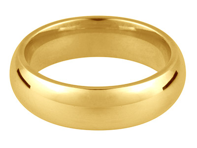 9ct Yellow Gold Court Wedding Ring 2.0mm, Size K, 1.8g Medium Weight, Hallmarked, Wall Thickness 1.54mm, 100 Recycled Gold