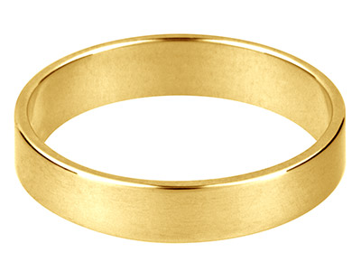 9ct Yellow Gold Flat Wedding Ring  3.0mm, Size M, 2.9g Heavy Weight,  Hallmarked, Wall Thickness 1.42mm, 100 Recycled Gold