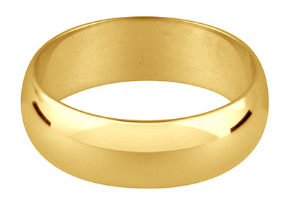 9ct Yellow Gold D Shape            Wedding Ring 4.0mm, Size P, 3.5g   Medium Weight, Hallmarked, Wall    Thickness 1.37mm, 100 Recycled    Gold