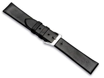 Black Calf Extra Long Watch Strap  20mm Genuine Leather