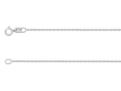 18ct White Gold 1.2mm Diamond Cut  Flat Cable Chain 16