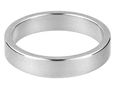Silver Flat Wedding Ring 3.0mm,    Size P, 2.7g Heavy Weight,         Hallmarked, Wall Thickness 1.35mm, 100% Recycled Silver - Standard Image - 1